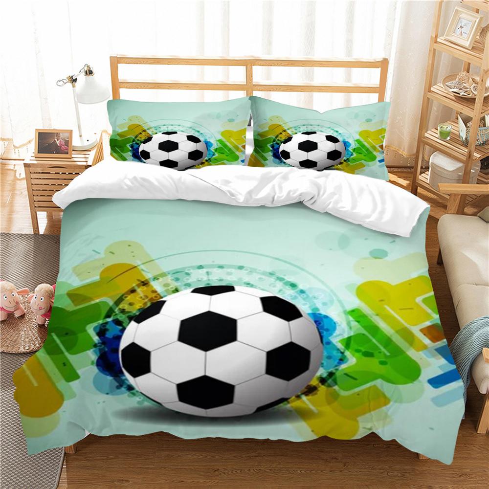Duvet Cover 3D Home Bedspreads Football Quilt Cover High Quality Bed Cover Suit with Pillowcase Soft Bedding Cover