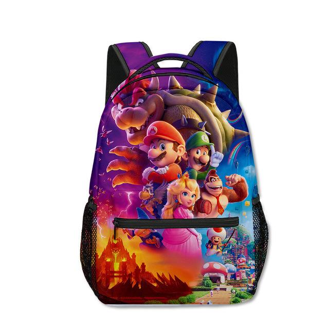 Super Mario Student School Bag Mario Supermario Full Print Backpack Oxford Cloth Kids Backpack
