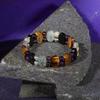 Браслет Скорпион Аметист, бордовый гранат, золотой обсидиан, тигровый глаз, лабрадорит, цитрин