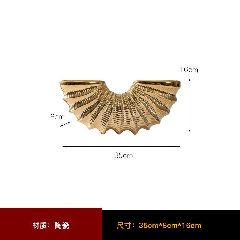 Золотая Раковина Керамическая Ваза Геометрический Полукруг Раковина Аксессуары для Цветочной Композиции Ваза для Цветов Украшение Гостиной
