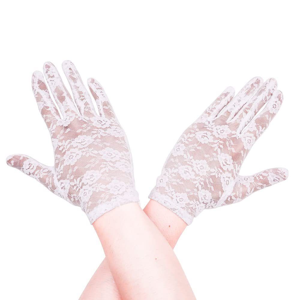Elegant Bride Lace Gloves Thin Hollow-Out Mittens Fashion UV Protection Gloves For Women Female