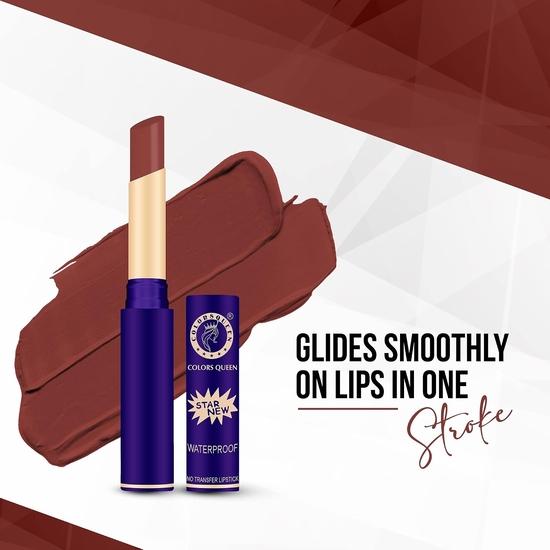 Colors Queen Queen Lips Matte Lipstick | Long Lasting Lipstick Waterproof Highly Pigmented with Smooth Application (15 - Brown)