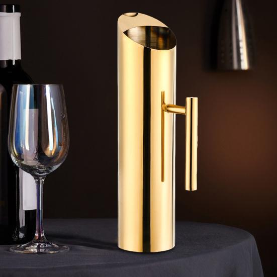 Stainless Steel Drink Pitcher 1.5/2L Large Capacity Cocktail Pot with Handle Modern Beverage Carafe for