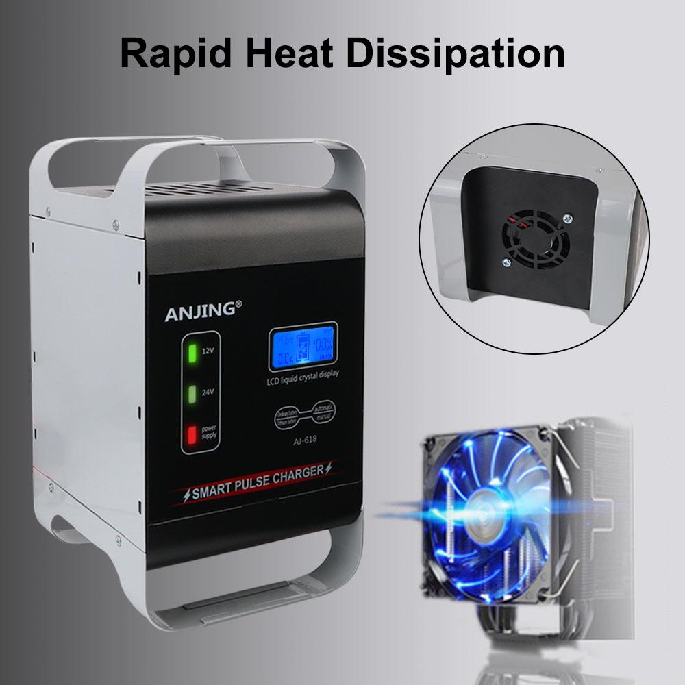 Ремонт импульсов высокой мощности для литий-свинцово-кислотных аккумуляторов, интеллектуальное зарядное устройство для автомобильных аккумуляторов с входом 110 В-250 В, мощностью 600 Вт и вилкой ЕС 12 В/24 В