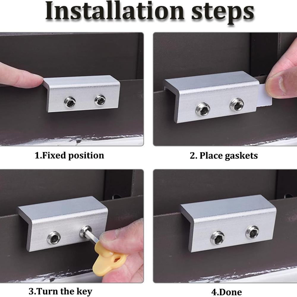 1/3/5 шт. Замки для раздвижных окон, алюминиевый сплав, стопоры для окон, регулируемые замки безопасности для оконной/дверной рамы с ключом для дома и офиса