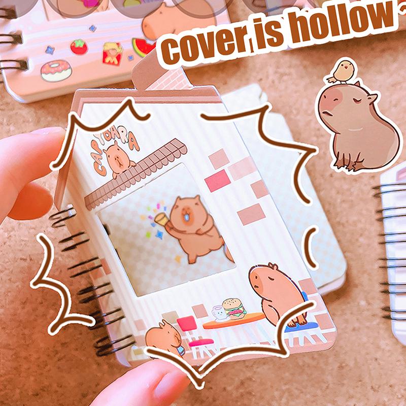 Creative Funny Capybara Hollow Coil Notebook Portable Mini Paper Memo Pad Diary Journal Book Students Stationery School Supplies