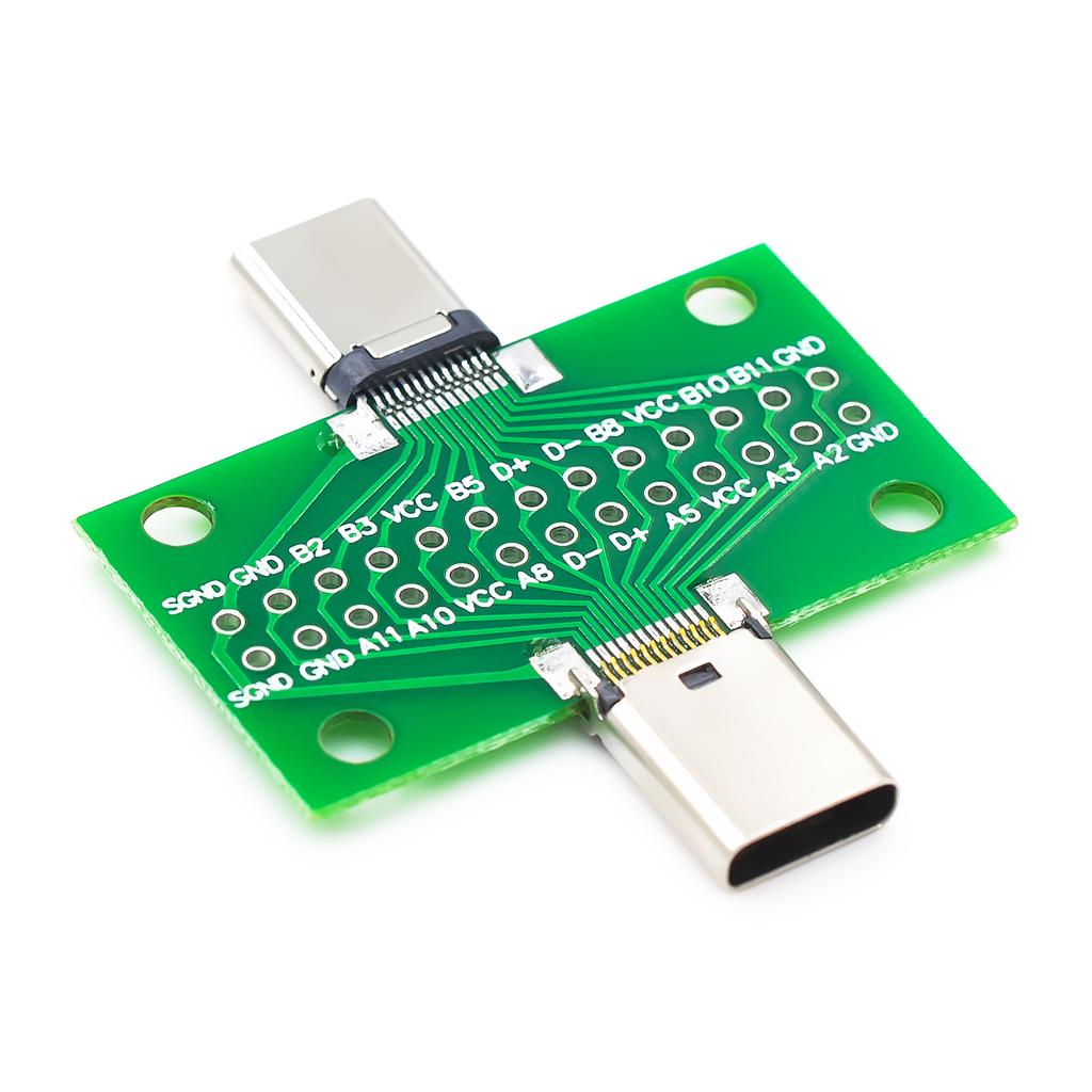 Тип-c Двусторонние передние и задние контакты тестовой платы 24-контактный кабель-переходник USB3.1 шина-мама