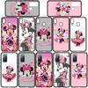 Чехол для телефона Samsung Galaxy S25 S24 S23 iPhone 16 15 Xiaomi Redmi Note 14 13 12 16E X 11 Pro Max OPPO Moto Huawei A15 аниме Минни Маус розовый чехол