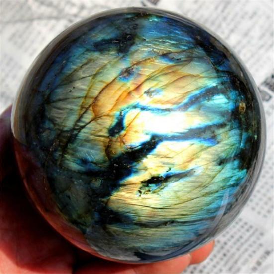 Natural Mineral Stone Labradorite Ball Sphere Home Table Ornament Collection