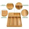 VaeFae Bamboo Silverware Organizer (Non-Expandable), Drawer Dish Holder, Wooden Cutlery Tray with Dividers for Kitchen Drawers, Dish Organizer with Kn