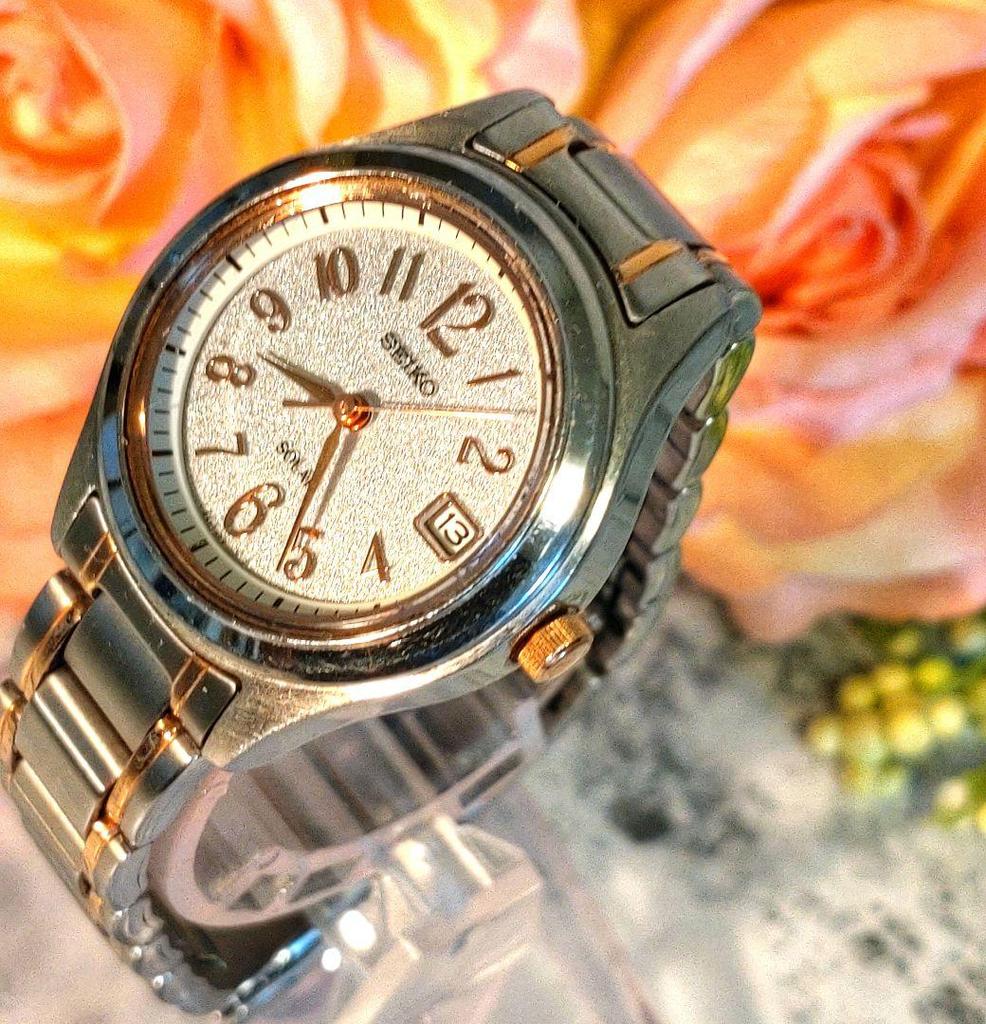 [Б/У] Часы SEIKO на солнечной батарее, в рабочем состоянии