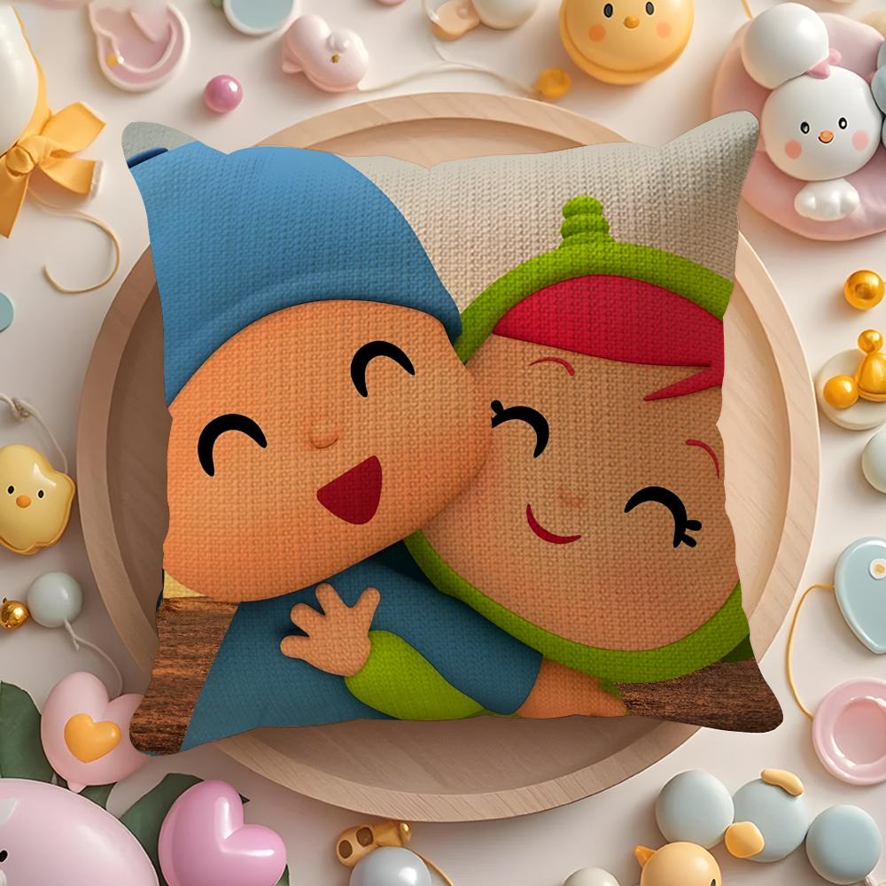 Cute Boy PPocoyo Cartoon Pillow Case Pattern Printed Pillowcase for Living Room Sofa Cushion Cover  Bedroom Decor