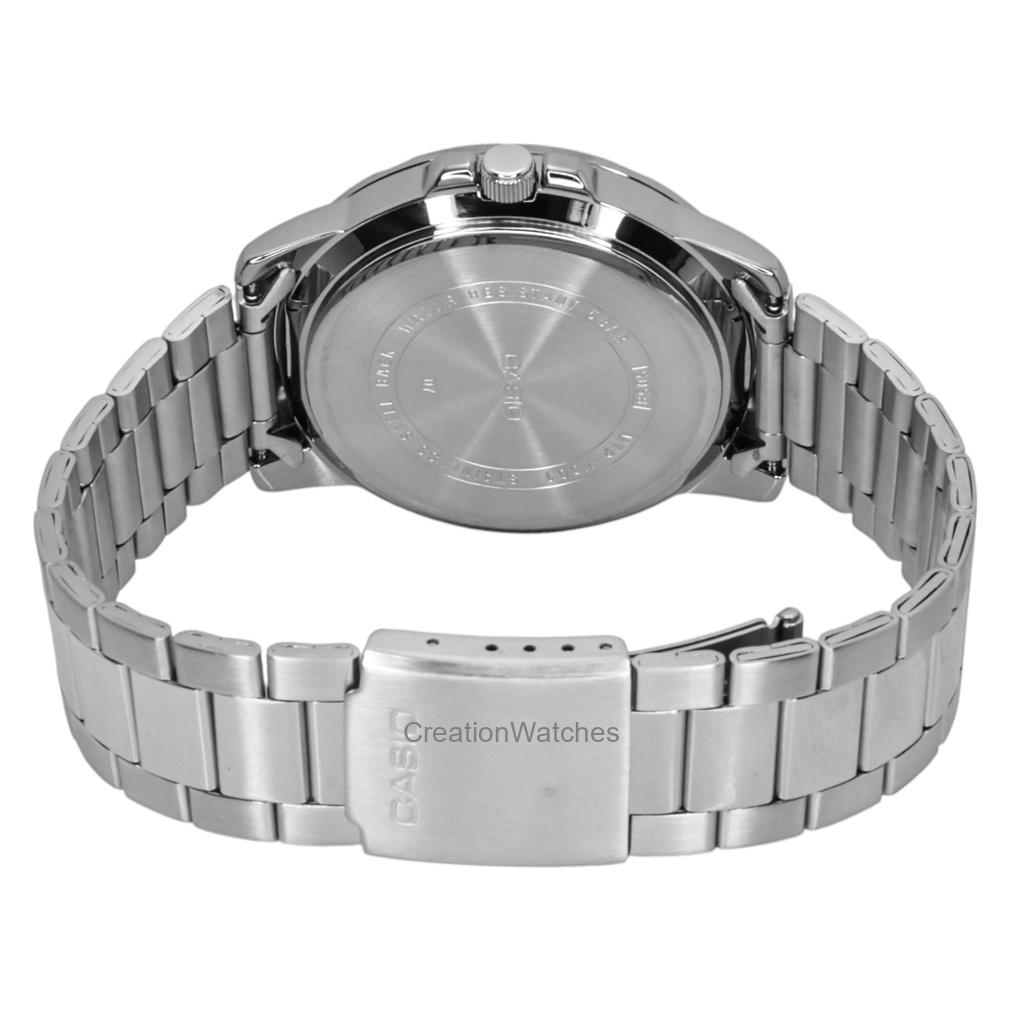 Casio Мужские часы Enticer Analog из нержавеющей стали с синим циферблатом, кварцевые MTP-VD01D-2BV