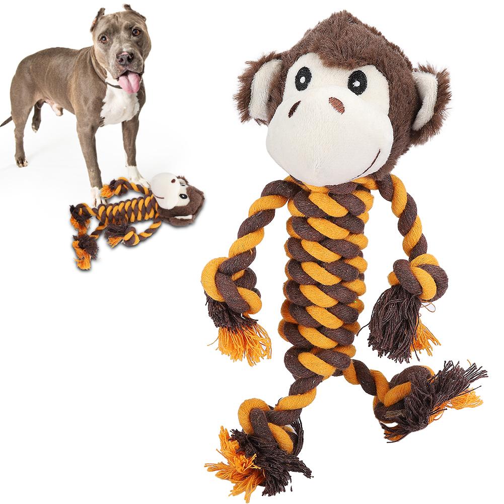 Собака мультяшная игрушка в виде животного плюшевая хлопковая веревка чистка зубов антиукус молярная игрушка(Обезьяна )