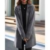 Tooxika Women's Autumn And Winter New Style Lapel Solid Color Long Sleeve Knitted Cardigan Loose Pocket Sweater Jacket Female
