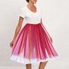 Women Tulle Dance Skirt Elastic Waist Rainbow Color Ballet Tutu Petticoat Colorful Short Rockabilly Underskirt