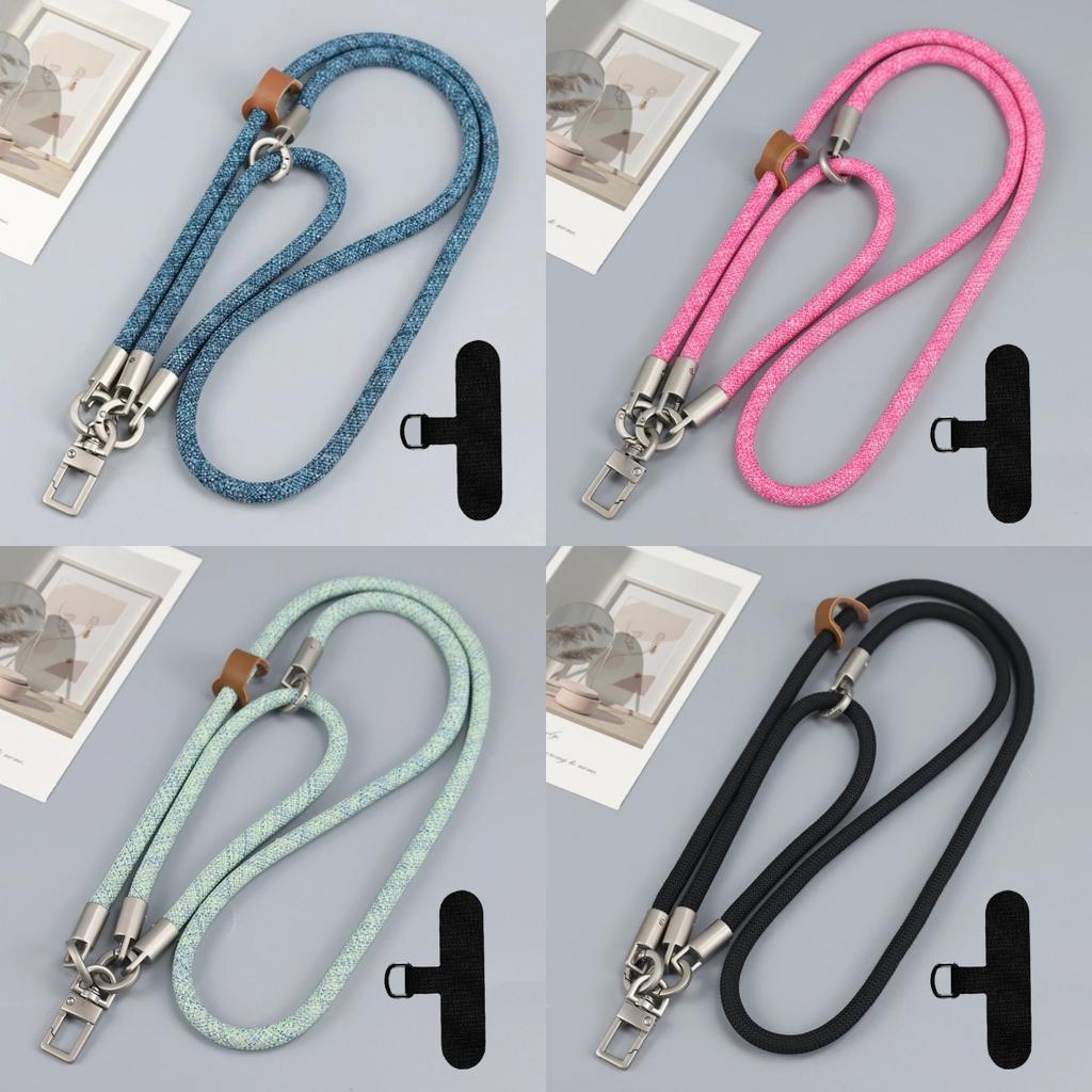 Adjustable Long Mobile Phone Lanyard with Card for iPhone Outdoor Travel Daily Use-Crossbody Neckwear Anti-lost Cellphone Strap