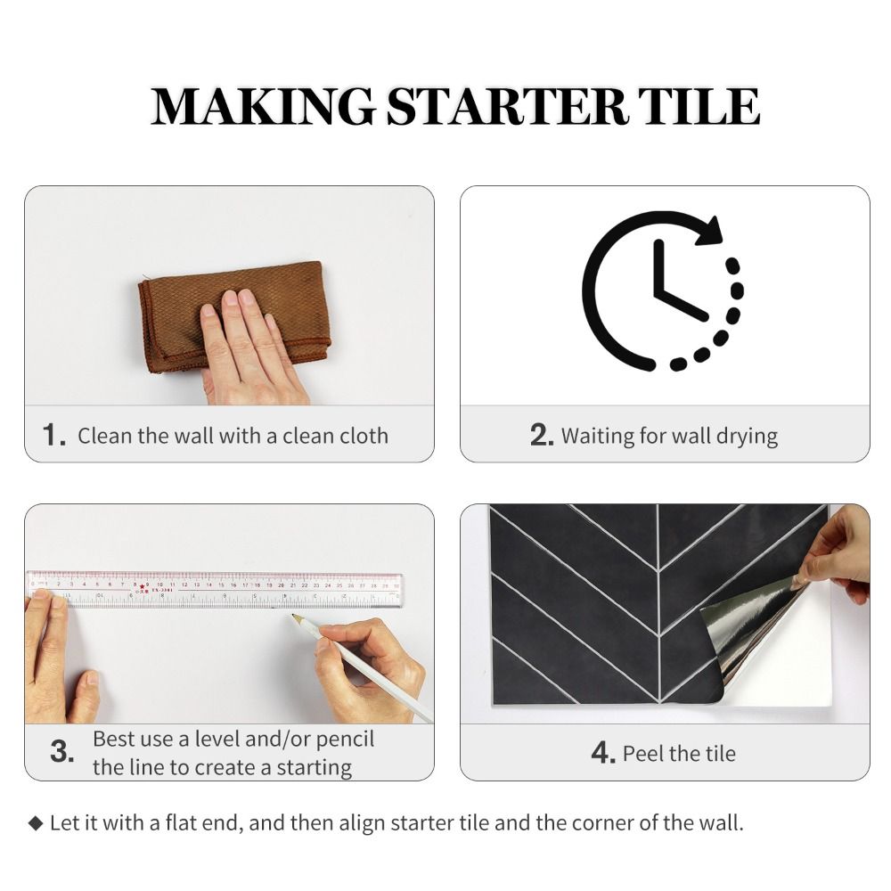 Водонепроницаемая самоклеящаяся фартук 11,4" x 9" Настенная плитка Прочные обои для кухни ванной