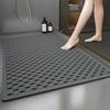 Bathroom Mat with Suction Cup Multiple Drainage Holes 40x70cm Comfortable Non-slip Shower Floor Pad Daily Use