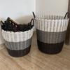 Rattan-Style Laundry Basket Foldable Dirty Clothes Basket Portable Wicker Baskets