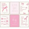 VejiA Pink Bow Wall Art Print, Decorative Poster for Girls Room, Bedroom Aesthetic Decor (Pink 8x10x6 Unframed)