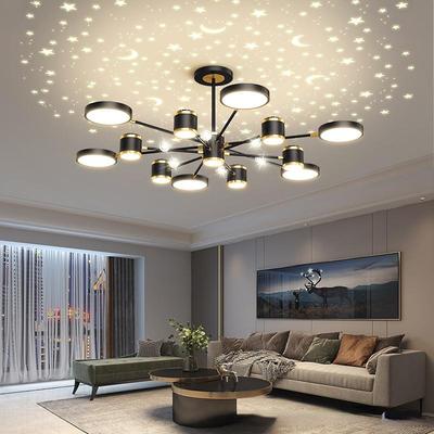 Люстра для гостиной, проекционная звездная люстра, простой современный светодиодный светильник для спальни, ресторана Netflix