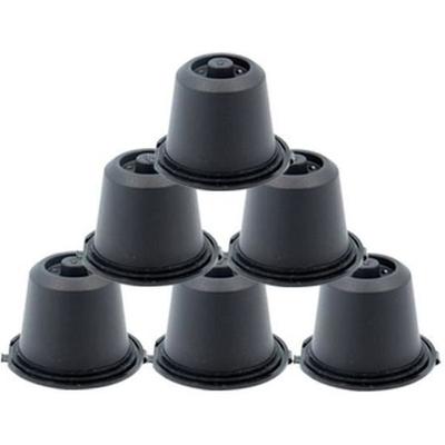Многоразовые капсулы Nespresso - HTOWSN - 6x Черные - Используются 30-50 раз - Цилиндрические - Пластик