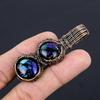 Dico Glass Jewelry, Handmade Gemstone Pendant, 999 Copper Wire Wrapped Pendant Antique Jewelry, For Engagement Gift