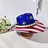 Американский флаг цвет звезда декоративный цилиндр летняя мода солнцезащитный козырек солнцезащитная шляпа женский новый цилиндр