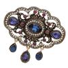 Elegant Round Floral Brooch for Ladies Ethnic Coffee Corsage Brides Wedding Jewelry Bohemian Brooch