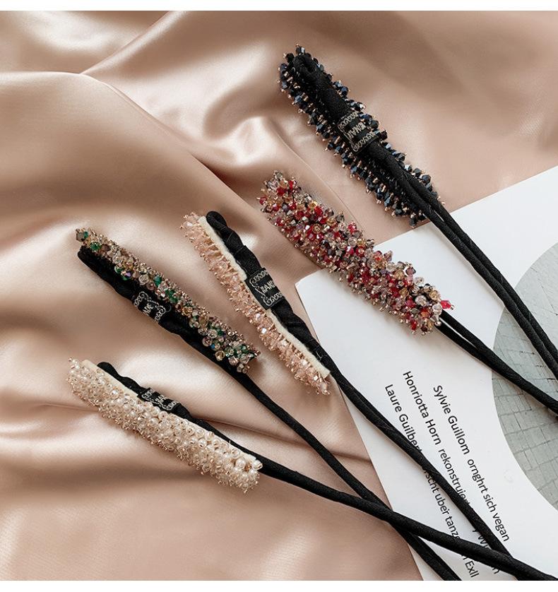 Ruoshui женщина горный хрусталь жемчуг цветок булочка для волос DIY инструмент для прически для женщин аксессуары для волос свадебная лента для волос