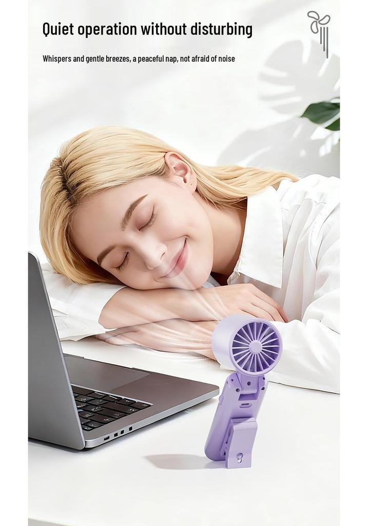 Portable USB Rechargeable Clip-On Fan with Digital Display and High Wind Power, Includes Handheld Cooling Ice Pack