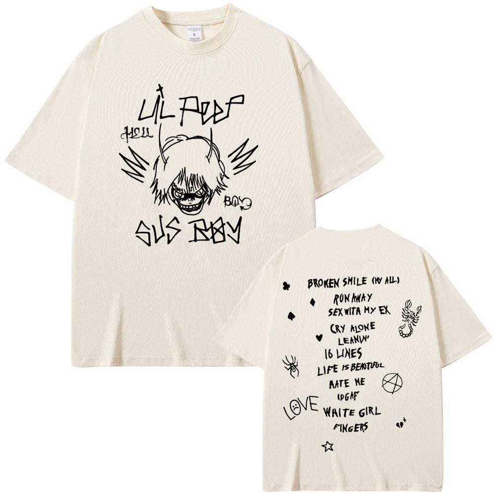 Горячие Т-футболки с графикой рэпера Lil Peep Sus Boy Приходи, когда будешь трезвым Унисекс Мода Хип-Хоп Оверсайз Т-футболка