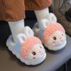 Kawaii Белые тапочки-кролики Babi Shoes Милые зимние тапочки-кролики Детские теплые меховые мокасины для младенцев Тапочки для девочек