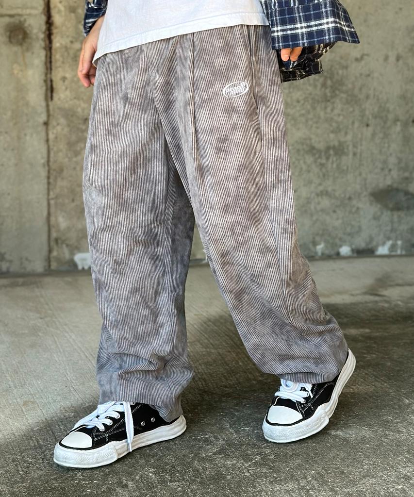 PEACEOFMIND Pigment Corduroy Balloon Pants (Washed Grey)
