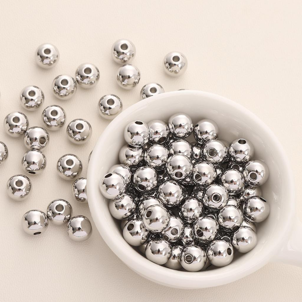 50-100 шт. Медные шарообразные бусины, Точеные проставки для DIY Ожерелья Браслета Украшений