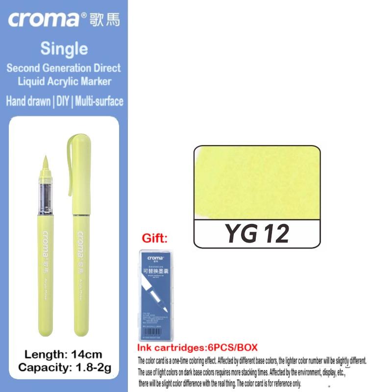 Набор многоразовых акриловых маркеров Croma 160/1 Colors с мягким наконечником, смываемые акварельные кисти, школьные принадлежности