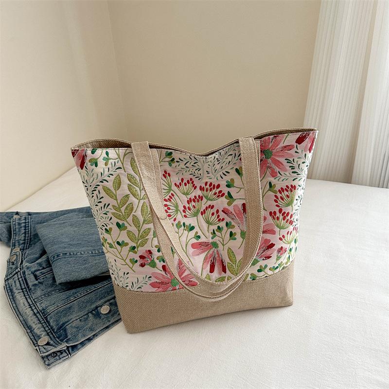 Large Size Beach Bag Fashion Folding Women Handbag Shoulder Bags Ladies Casual Flower Printing Shopping Tote