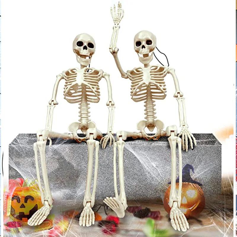 Halloween Skull Skeleton 40/90cm Posable Skeleton Human Shape Bones Halloween Party Home Decorations Haunted House Horror Props