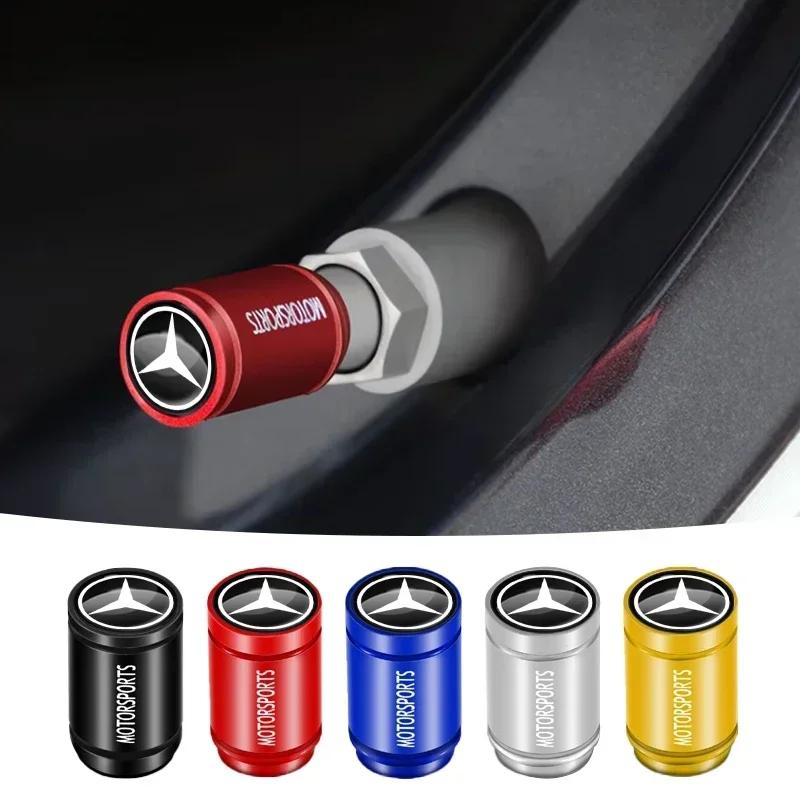 4Pcs 3D Metal Car Wheel Tire Valve Stem Caps Accessories for Mercedes benz W203 W204 W205 W210 W211 W212 W463 W464 W164 W176 CLA KIY7
