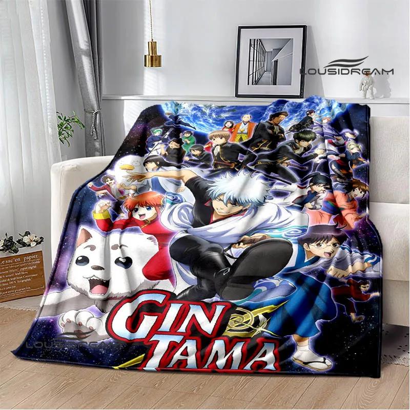 GINTAMA Мультяшные принтованные одеяла Плед для пикника Теплые фланелевые одеяла Постельное белье для дома Одеяла для кроватей Подарок на день рождения