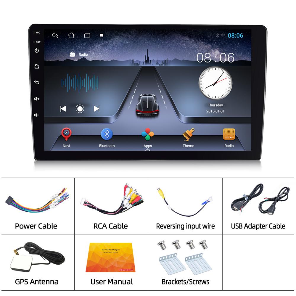 Reakosound Android Double Din 9" HD 1080P Car Radio Car MP5 Player WIFI GPS Bluetooth FM Radio Mirror Link AHD Rear View