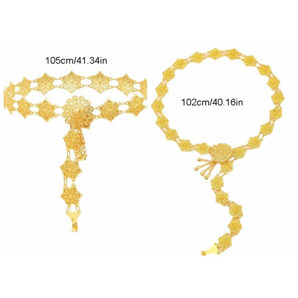 Bell Hollow Out Flower Necklace Jewelry Dance Dress Belt Chains Thai Belly Waist Chains  Gift