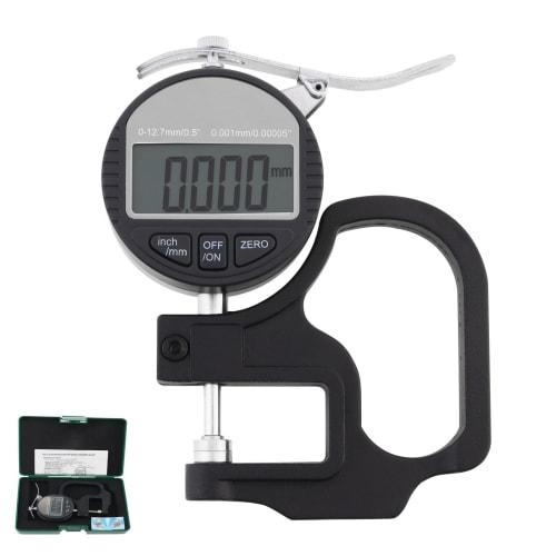 Smgda Digital Micrometer, 12.7mm, High-Precision Thickness Gauge with LCD Display for Paper, Metal, and Pipe (0.001mm Accuracy)