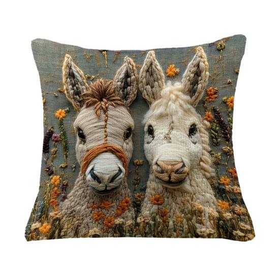 Наволочка Yousheng с принтом осла, простой в уходе дизайн, мягкий дышащий чехол для подушки, диван, спальня, патио, домашний декор