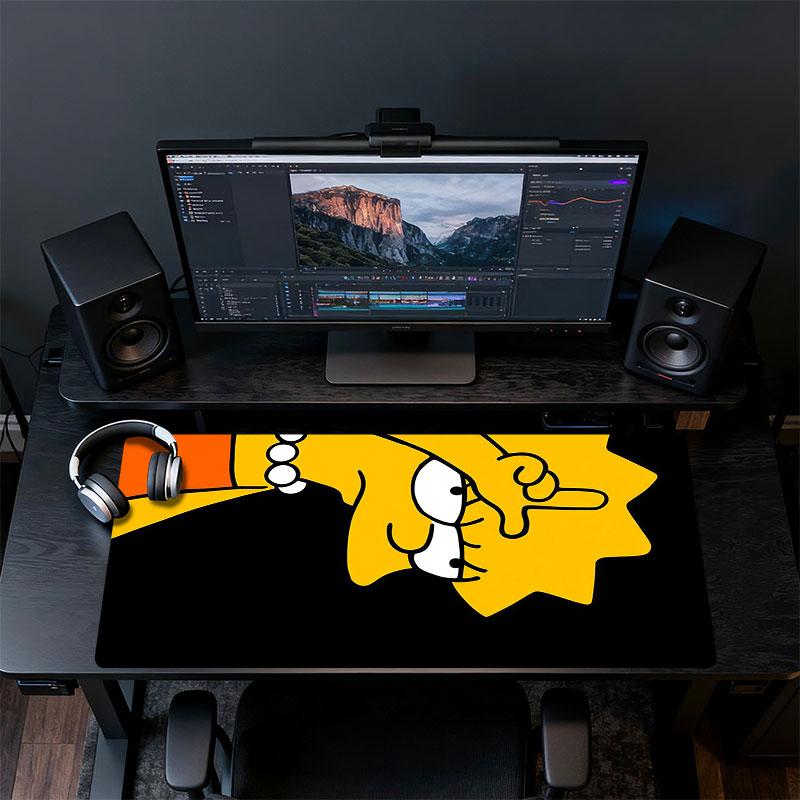Lisa Simpson Mouse Pad, Large Gaming Desk Mat, Non-slip XXL Mousepad for Laptop & Tablet, Mini PC Playmat with Stitched Edges