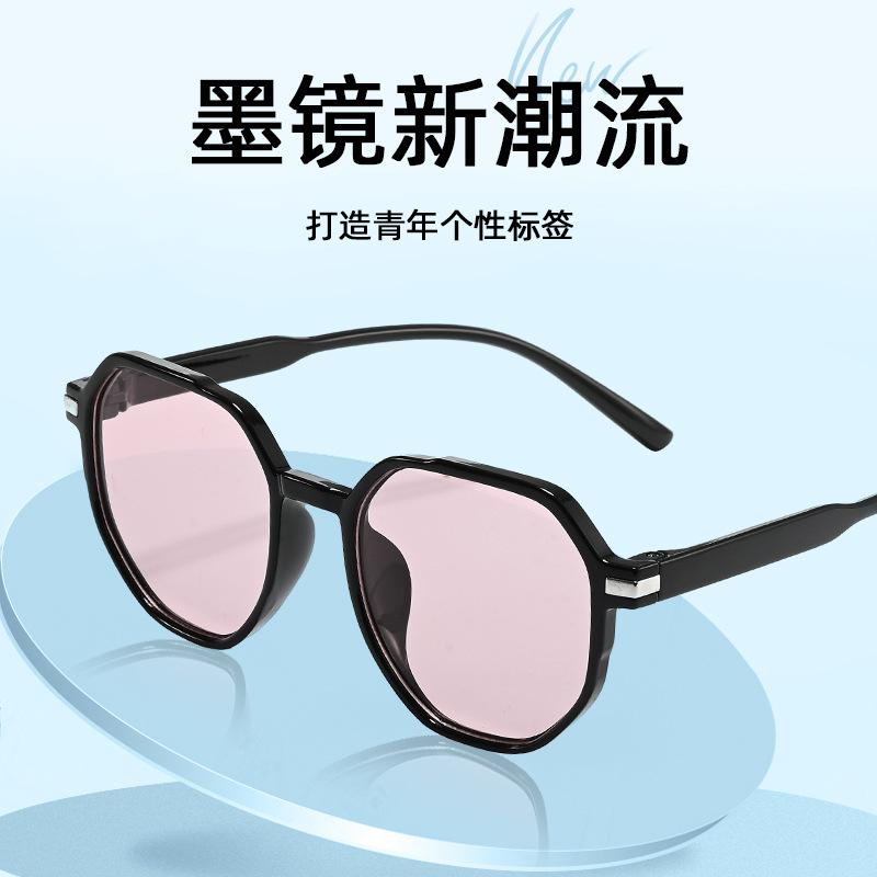 New summer high-end facial small polygonal large-frame sunglasses for women ins street photography sunscreen sunglasses for men