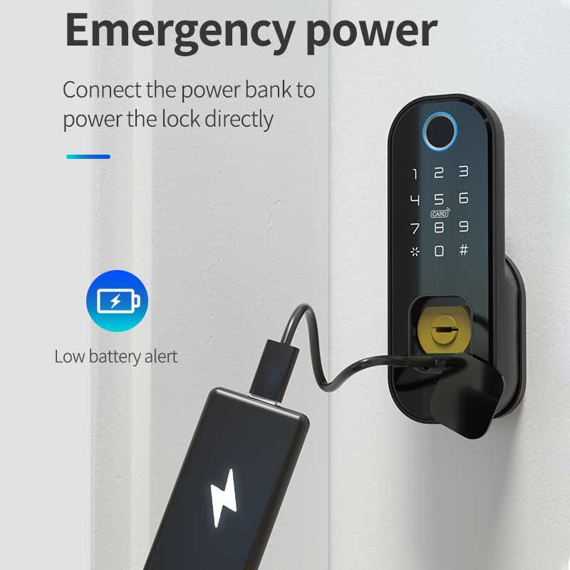 Fingerprint Door Lock Waterproof Outdoor Gate Lock App Wifi Password Passcode Rfid Card Keyless Door Waterproof Electronic Lock