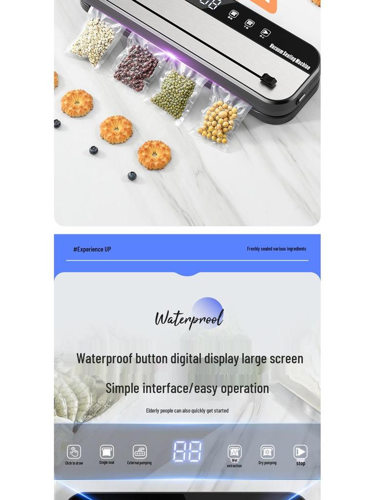 Трансграничный автоматический вакуумный упаковщик из нержавеющей стали - Интеллектуальная модель для сохранения свежести с функцией обрезки