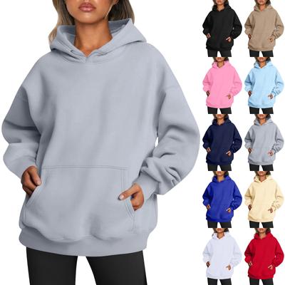 Женские модные повседневные универсальные повседневные толстовки с круглым вырезом, однотонные топы с длинными рукавами